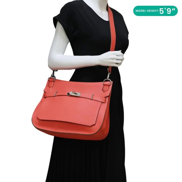 HERMES  Jypsiere 31 Taurillon Clemence Leather Messenger Bag Orange - Picture 2 of 12
